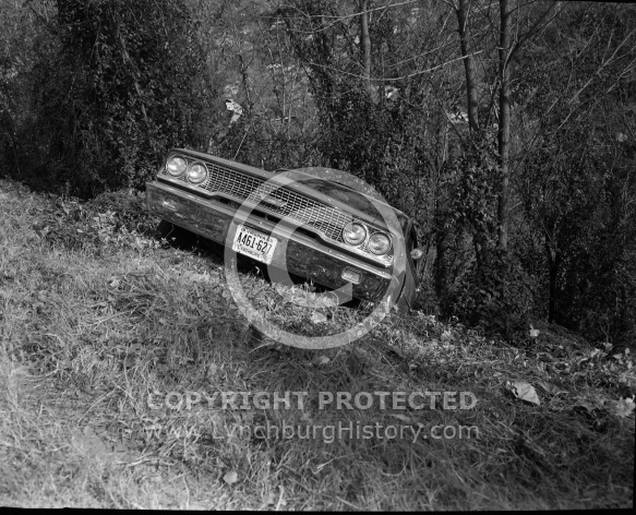  : Car over bank, Gibbs Curve, Nov 5, 1965