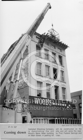 Downtown Revitalization, Woods Building Demolition 1988