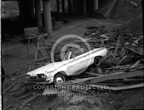 : Car over bank at bridge, Jan 15, 1966