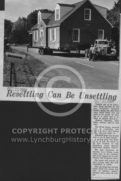 Boonsboro Shop Center - Moving House October 25, 1964