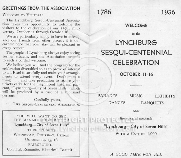 Sesqui-Centennial Celebration Program