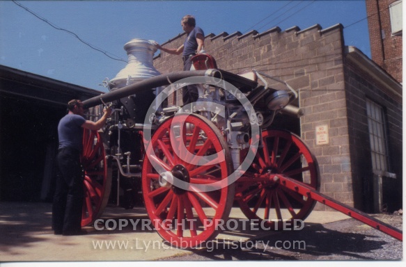 LYnchburg  Fire Station - Old Steam Fire Wagon