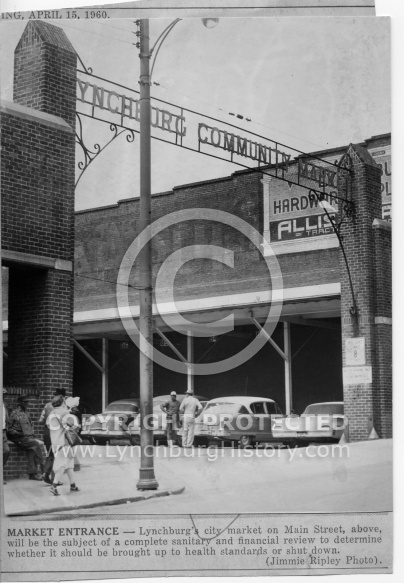 Lynchburg City Market - Entrance 1960