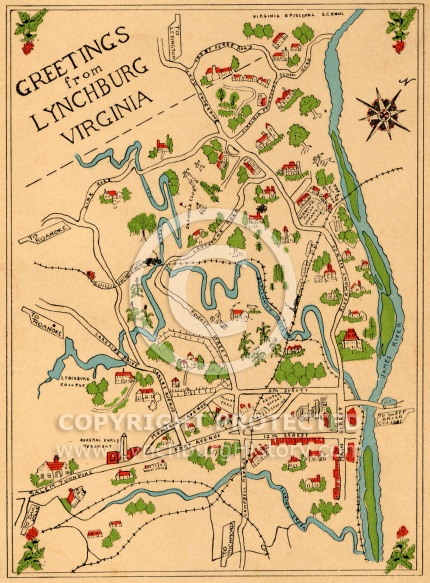 Lynchburg City Map Card