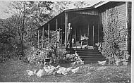 Chickens - Man on Porch