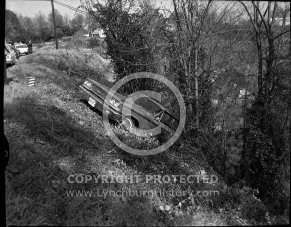  : Car over bank, Gibbs Curve, Nov 5, 1965