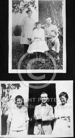 Two Pictures of People and Big Tree
