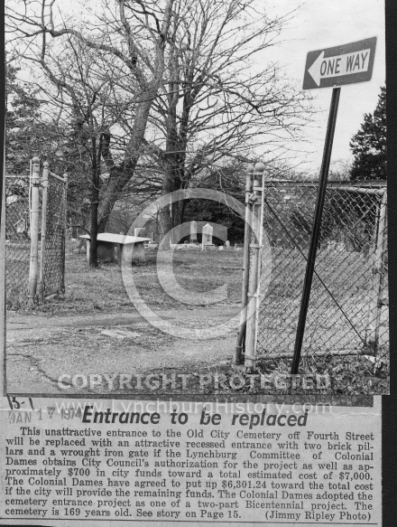 Old City Cemetery - Entrance 1974
