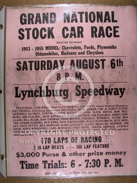  : Lynchburg speedway poster jg