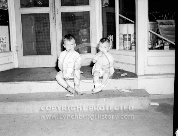  : Mrs. Oscar Bryant - two boys sitting on steps