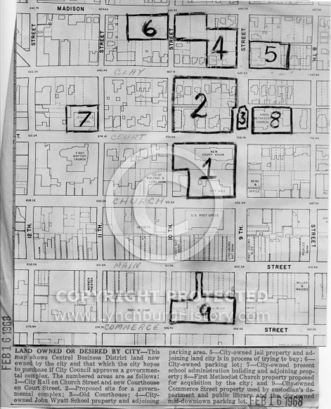 Lynchburg Governmental Complex - Map City Lots 1968