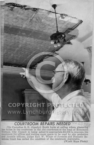Lynchburg Courthouse Ceiling Damage 1966